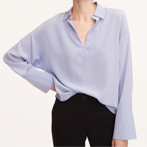 Rebecca Taylor Women's Essential Silk Blouse Top in Snow Size S - Picture 8 of 14